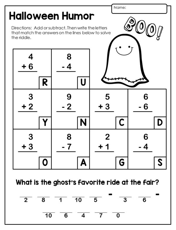 Halloween Math Activities - Primary Theme Park
