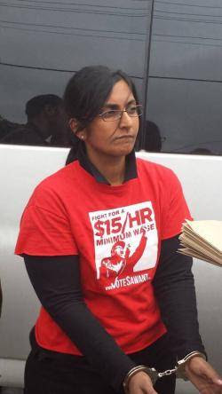 La regidora Sawant va ser detinguda en una protesta el passat mes de juliol