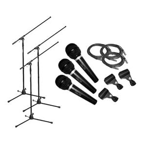 Best Deal Audio Technica ST90MKII Dynamic Vocal Microphone (3 Pack with Boom Stands, Cables and Clips) Online Store