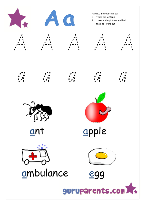 preschool letter worksheets guruparents