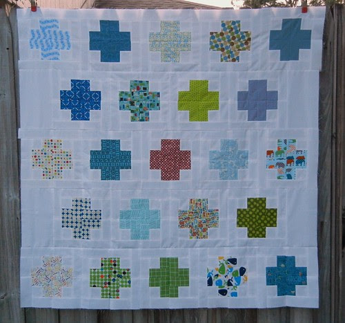 Modern Baby Crosses Baby Quilt Top - View #1