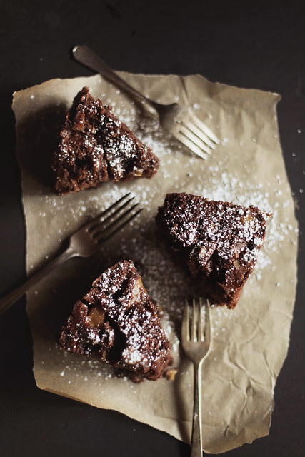 chocolate, pear & almond cake.