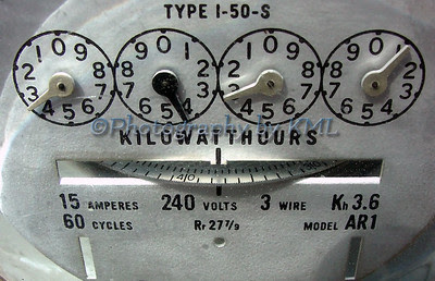 a macro of an electric meter showing the kilowatthours