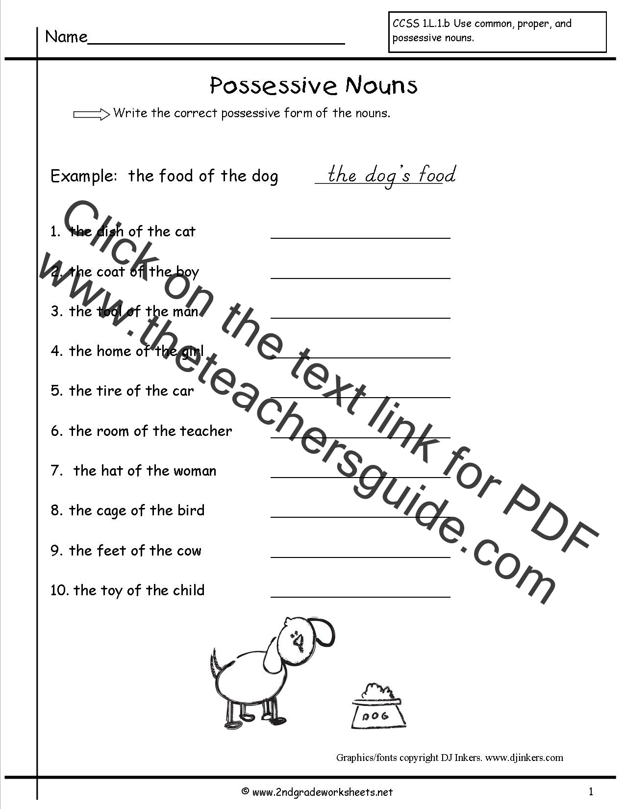 second grade possessive nouns worksheets