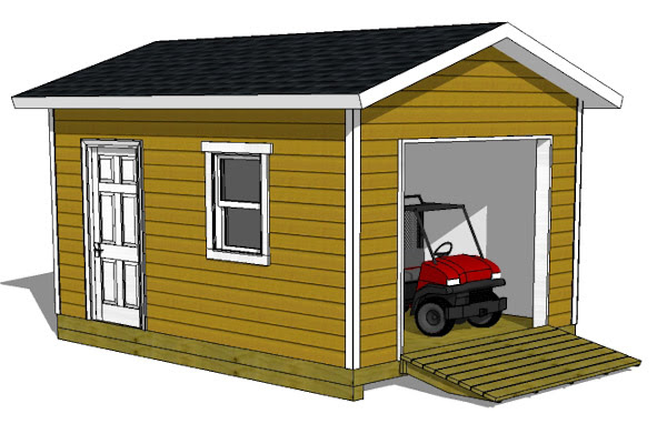 12×16 Shed Plans With Garage Door | iCreatables.com