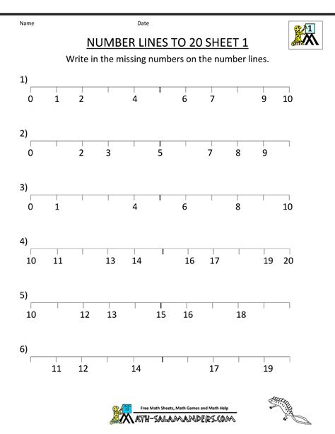  open number lines printable