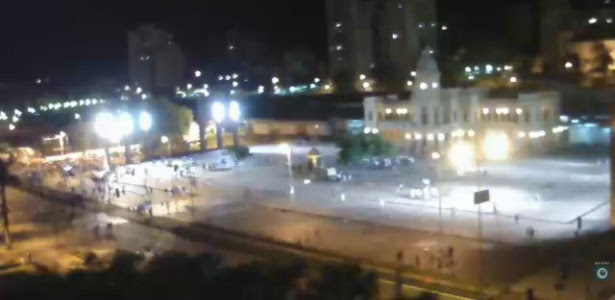 Praça da Estação foi esvaziada, durante comemoração do título celeste, após intervenção policial