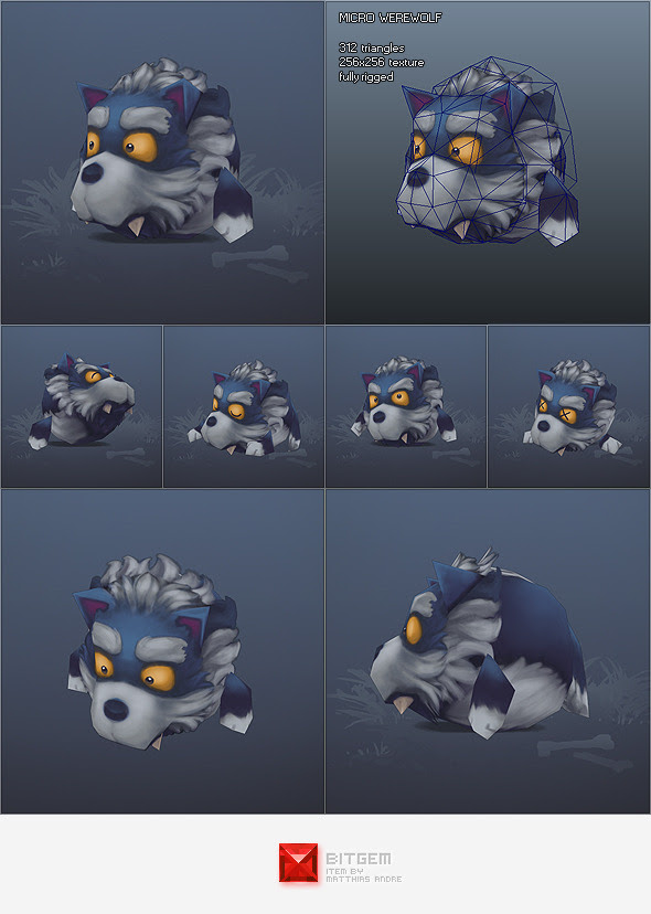 Low Poly Micro Werewolf Otis - 3DOcean Item for Sale