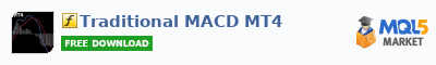 Buy Traditional MACD MT4 customer indicator in the store selling algo trading systems