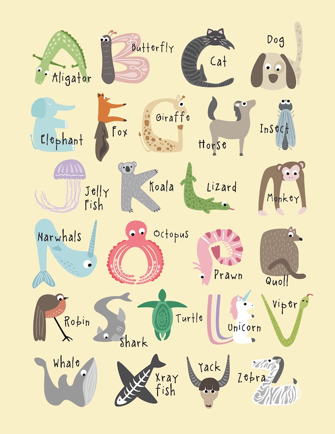 animal letters printable