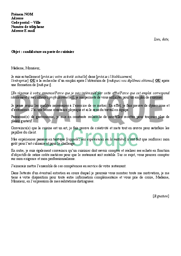 Application Letter Sample: Exemple De Lettre De Motivation ...