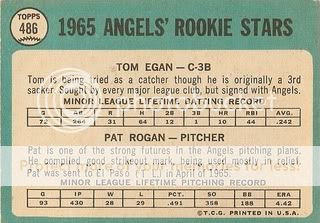 #486 Angels Rookie Stars: Tom Egan and Pat Rogan (back)