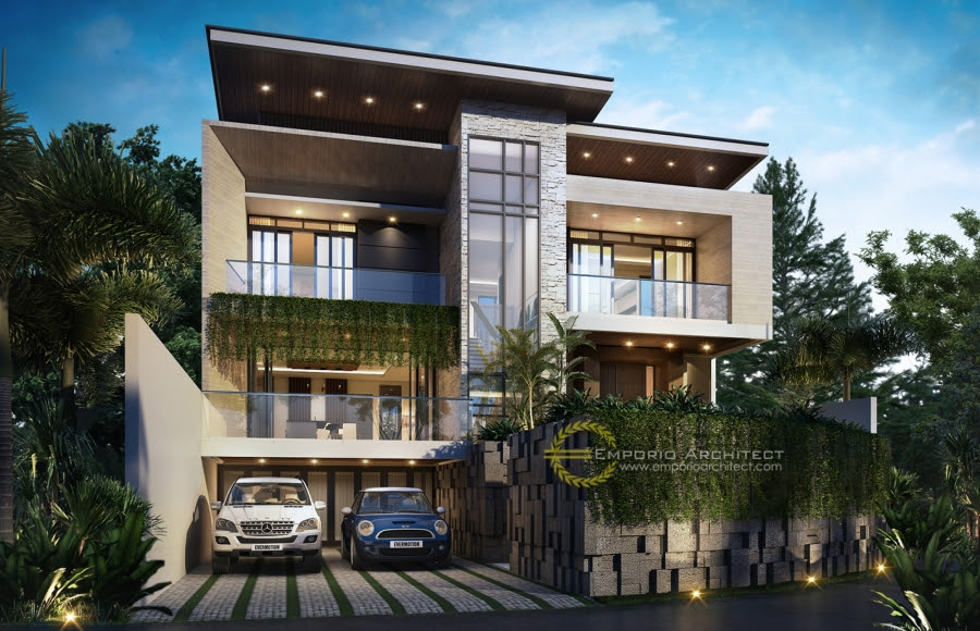 Desain Rumah Mewah Style Modern Tropis 2 Lantai atau Lebih Desain Rumah Mewah Style Modern Tropis 2 Lantai atau Lebih