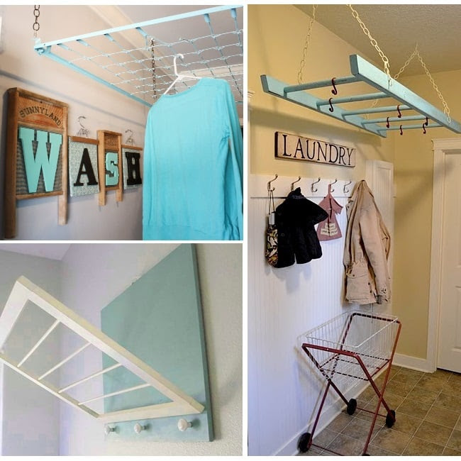 Love it! DIY drying rack inspiration for the laundry room