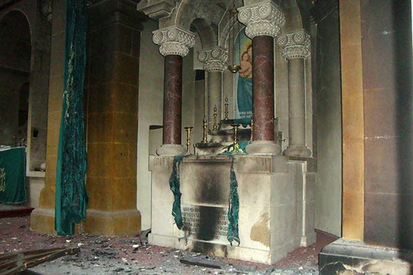 Armenian church reportedly burned down in Aleppo