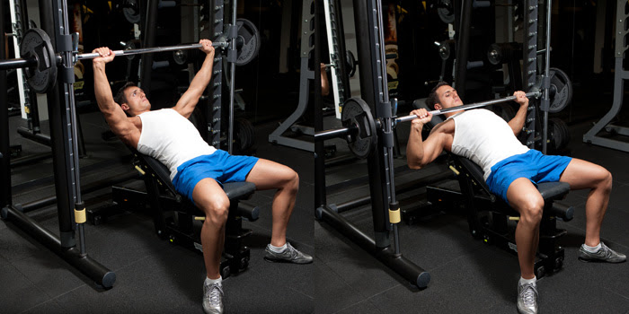 Incline Smith Machine Wide-Grip Bench Press | Weight Training Exercises