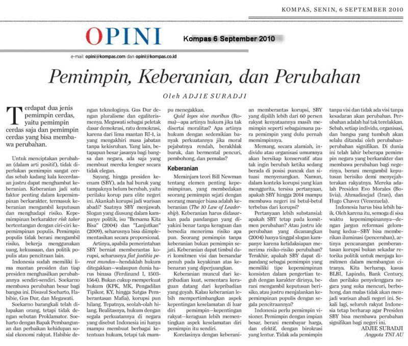 Contoh Artikel Opini Di Koran  Contoh U