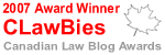 2007 Canadian Law Blog Awards Winner