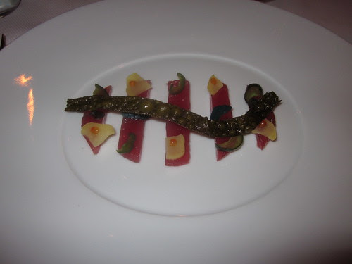 Le Bernardin - New York - December 2010 - Smoked Yellow fine Tuna "Prosciutto", Japanese Pickled Vegetables and Crispy Kombu