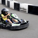 Fotos Salou, Teo tomando una curva en el Electric Karting Salou