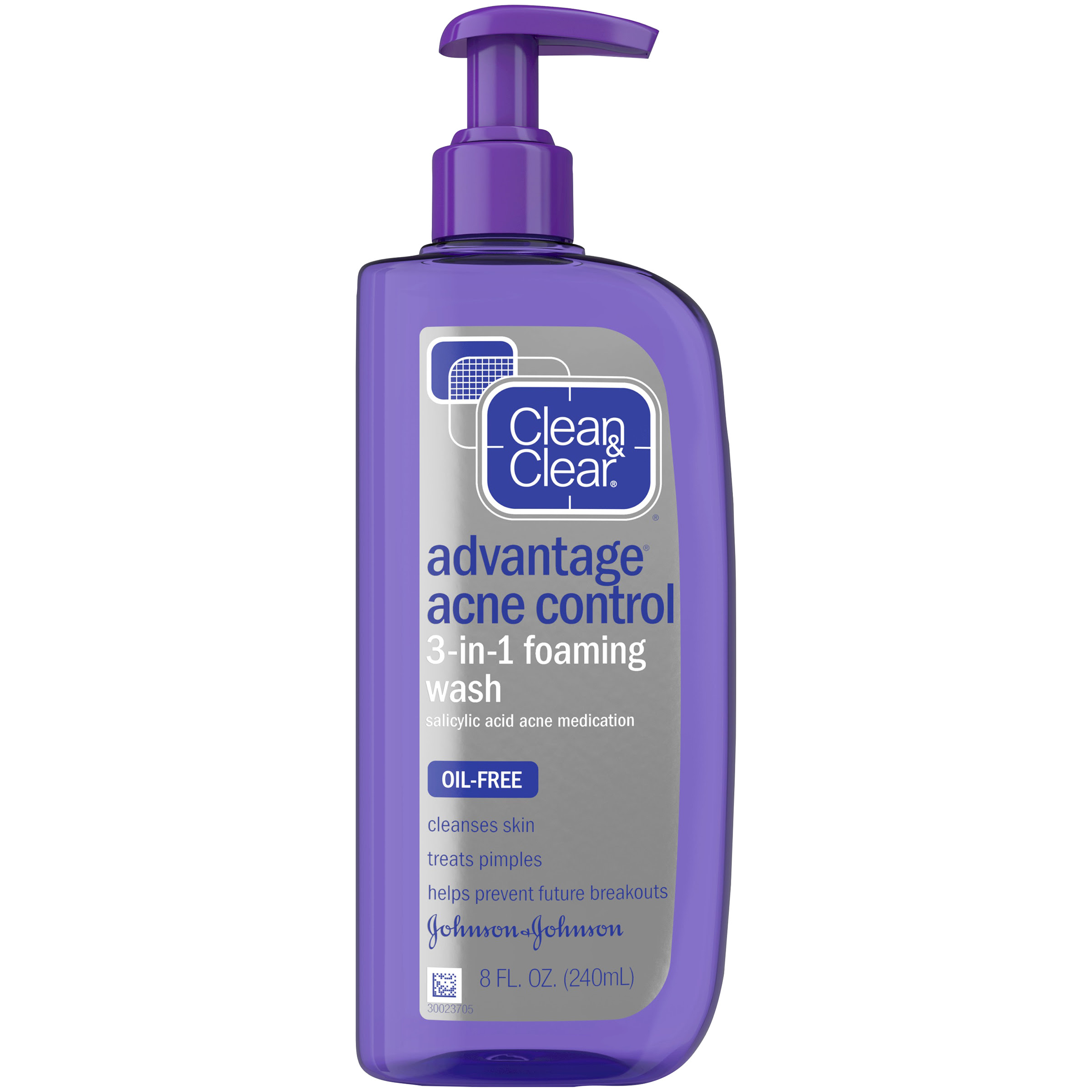 Clean & Clear Advantage Acne Control 3-in-1 Foaming Wash Acne Treatments 8 FL OZ Pump