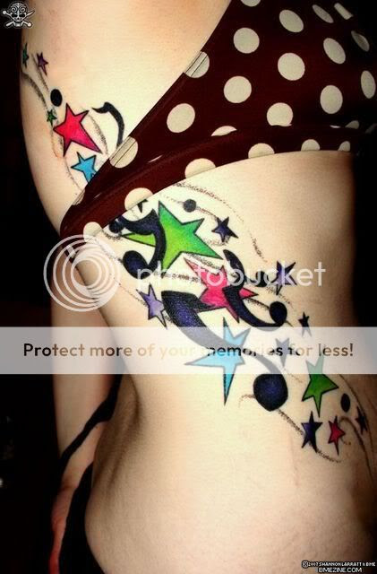 Star Tattoo on Sexy Stomach for Girl