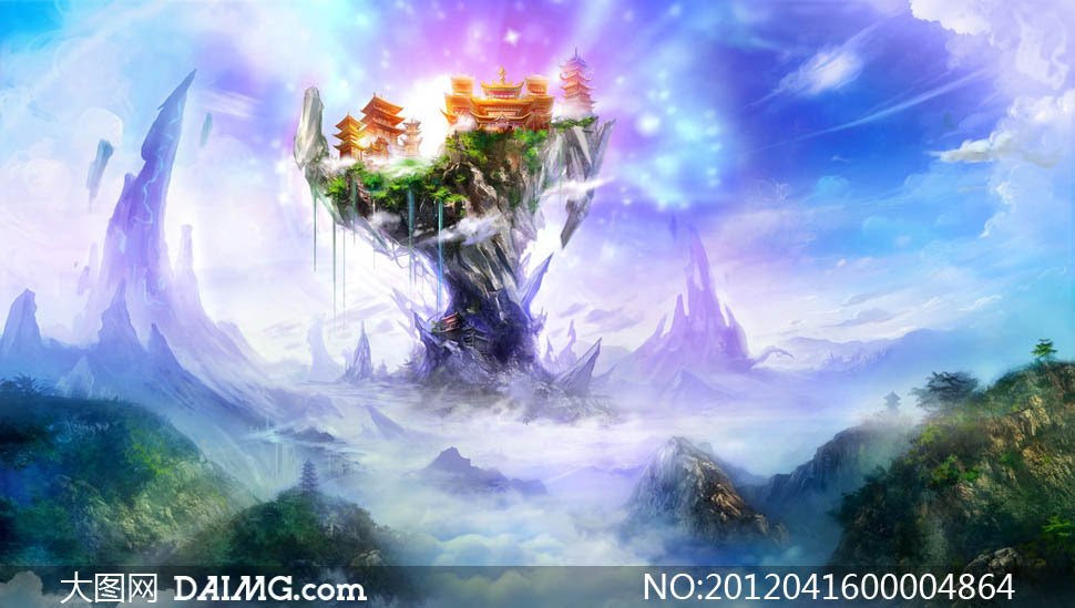 梦幻风景漫画设计图片素材 大图网图片素材