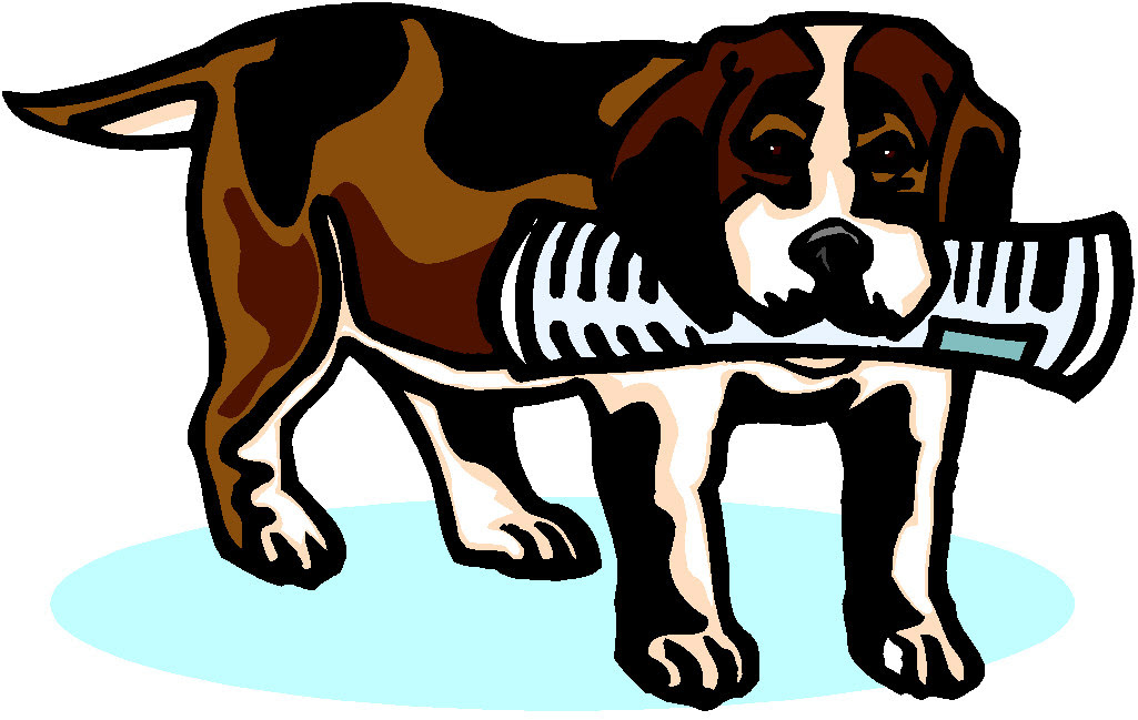 Dog bringing newspaper Graphics and Animated Gifs