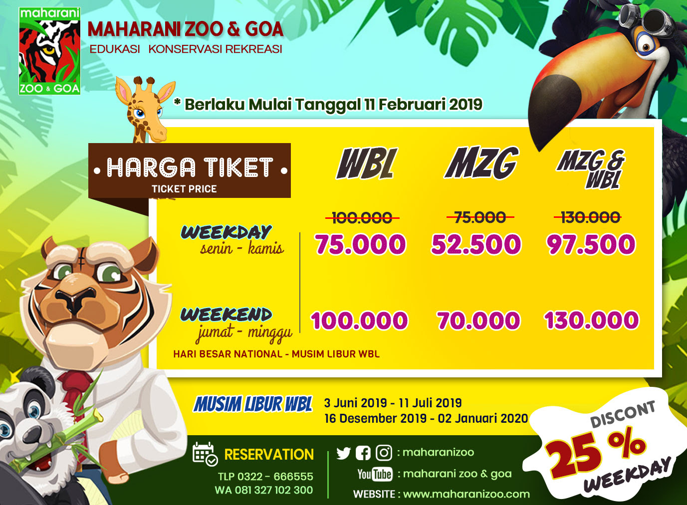 Harga Tiket Masuk Maharani Zoo And Goa