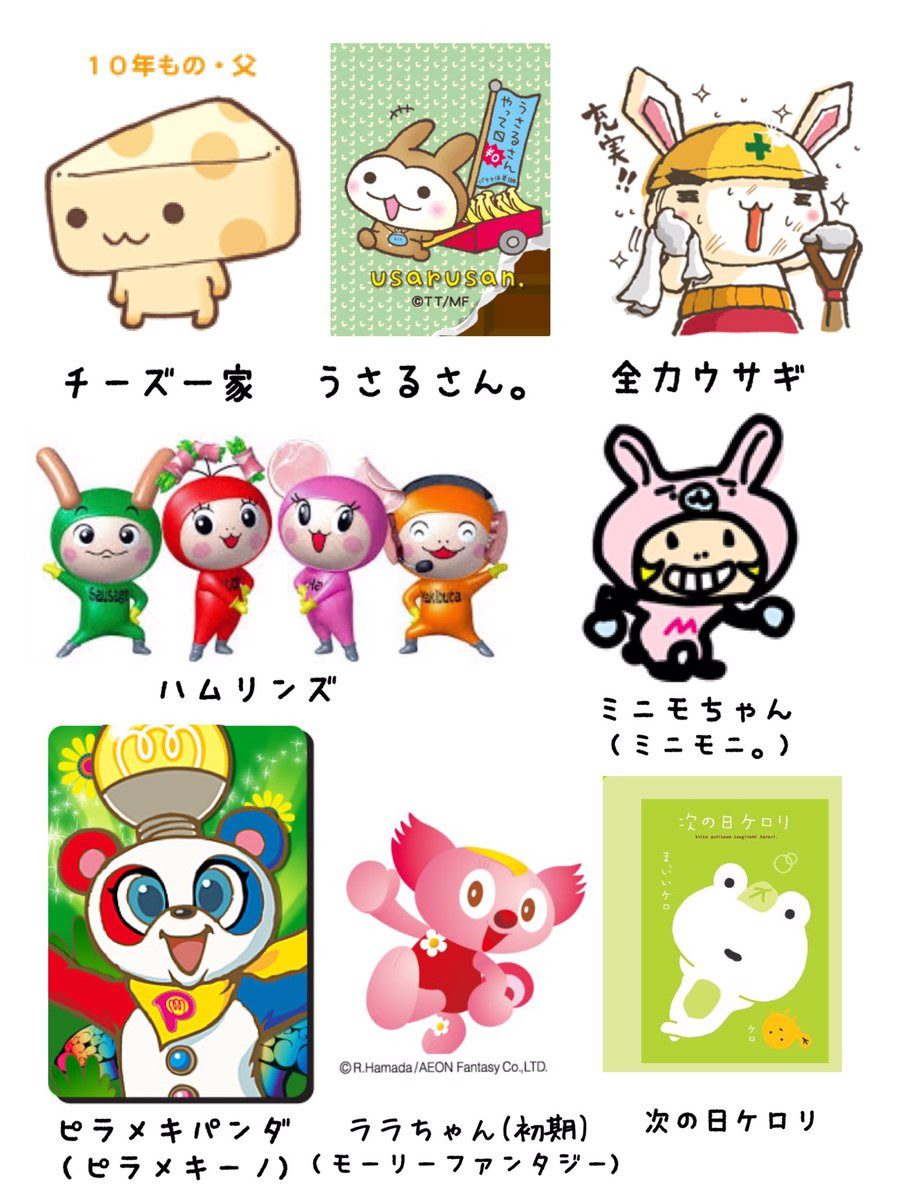 どのキャラが好きだった 平成に登場したキャラクターたちをまとめた画像が 懐かしすぎる と話題に にじめん