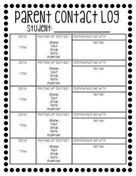 parent communication log communication log parent communication