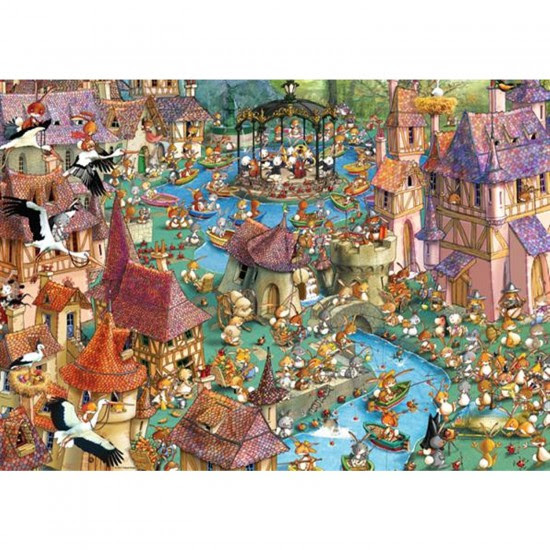 Puzzle 1000 pièces - Ruyer : Bunnytown - Puzzle Heye - Rue ...