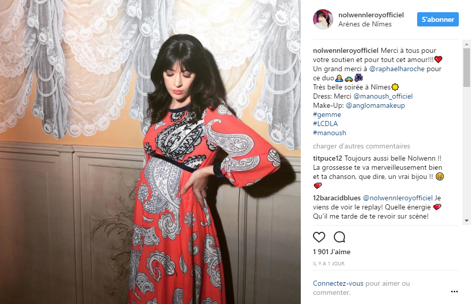 (Photos) Nolwenn Leroy enceinte et radieuse sur TF1.