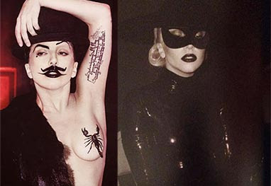 Lady Gaga posa nua e com bigodes, em revista - Reprodução