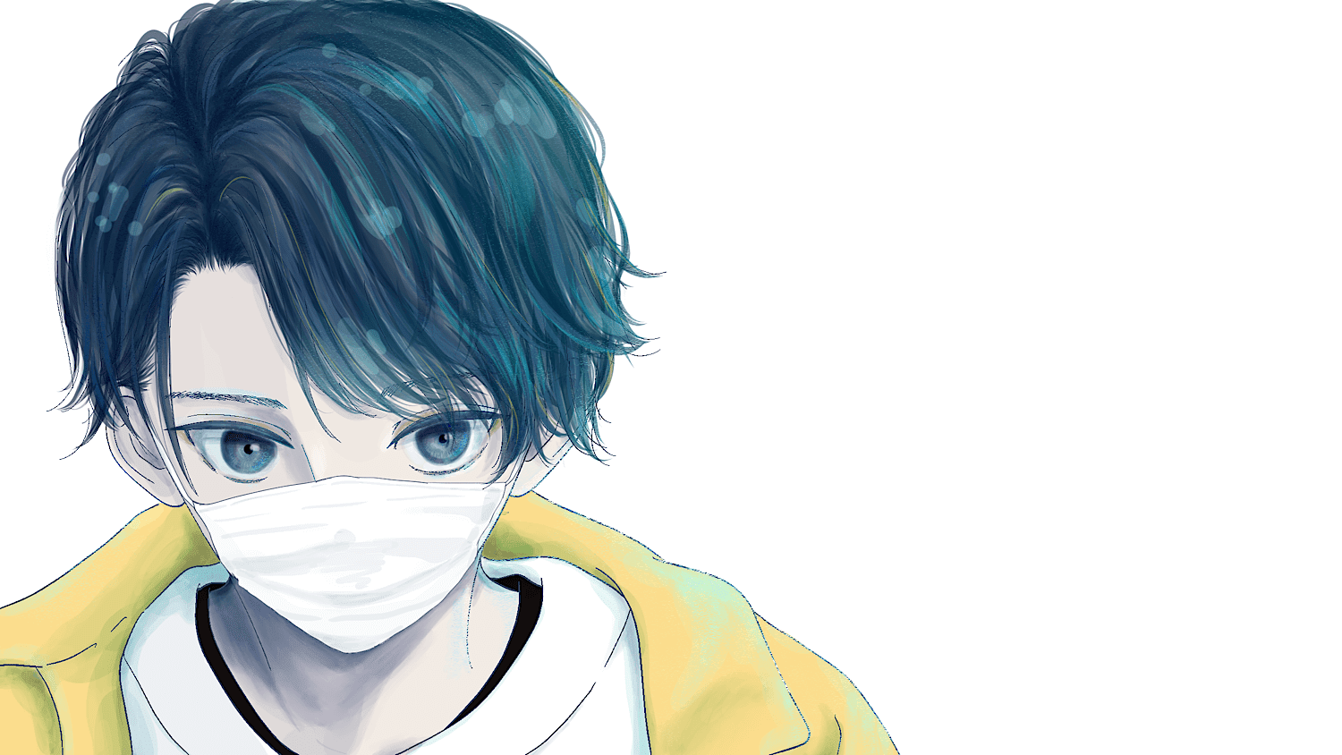 男子イラスト19 マスク有り 無し ミカスケのお絵描き