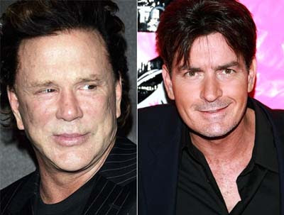 Mickey Rourke, Charlie Sheen Charlie Sheen. Mickey Rourke, Charlie Sheen