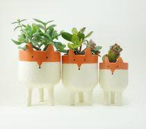 Cute Fox Planters: Imagine these tucked alongside cozy decorations in a Scandinavian-inspired home! Each one is handmade from start to finish.