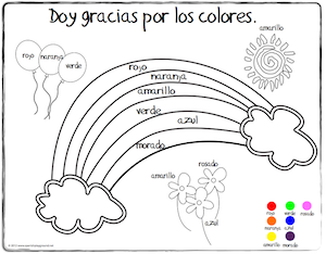 World Languages for Kids: Spanish Thanksgiving Vocabulary Coloring Pages