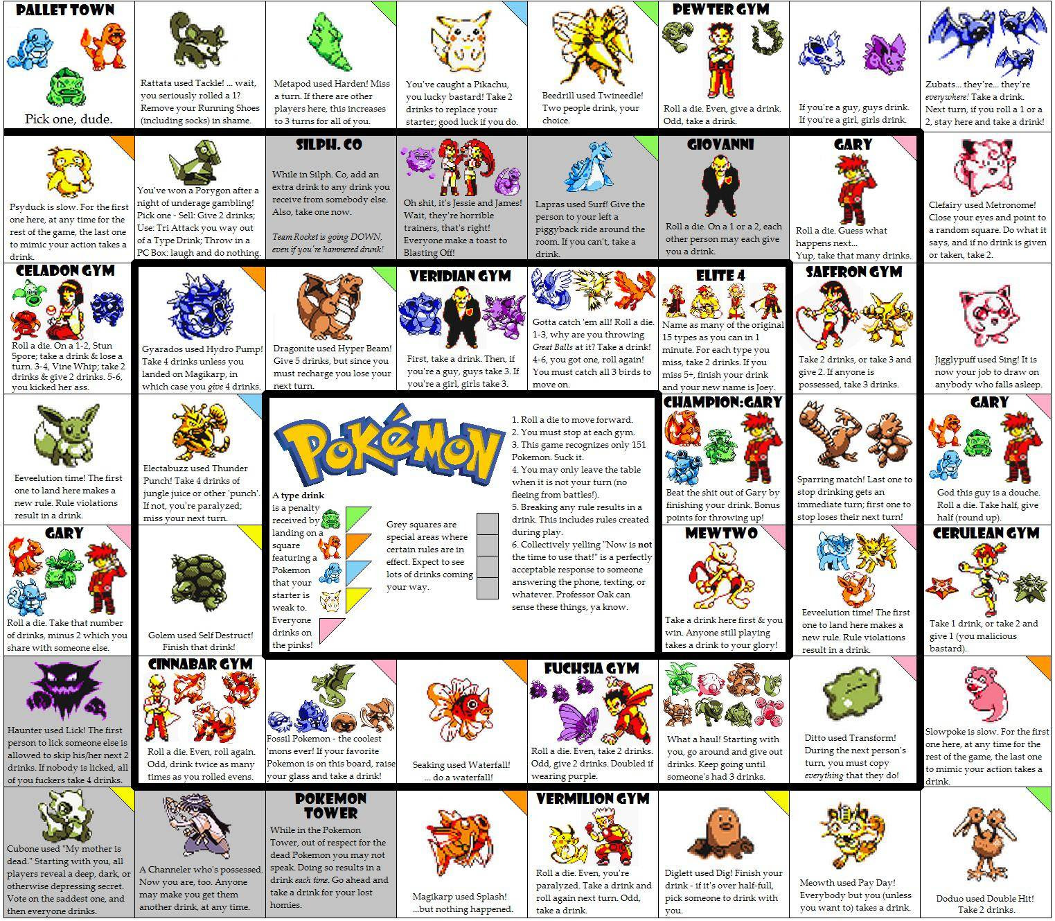And now I present Pokemon Drinking Game Blackout