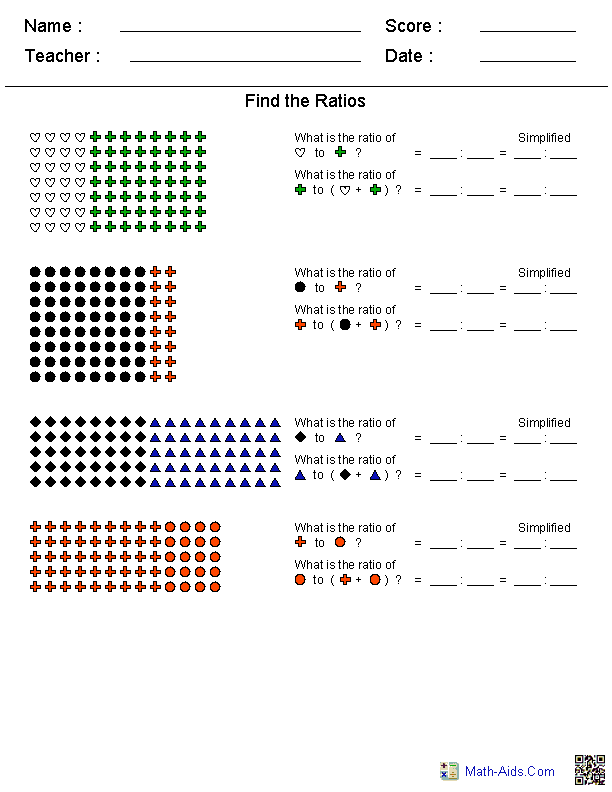 Ratio Worksheets  Ratio Worksheets for Teachers