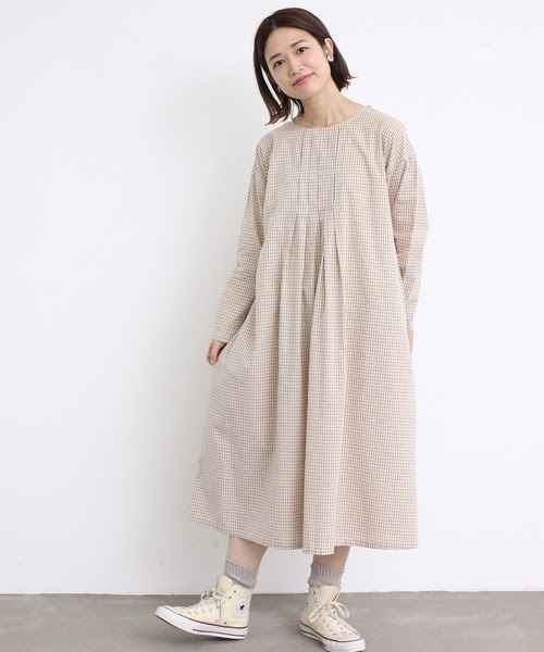 De Chambre Charme シャンブルドゥシャーム のファッション ワンピース Chambre タックワンピース ワンピース De Cdc ギンガムチェック