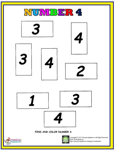  number 4 coloring pages preschool thiva hellas