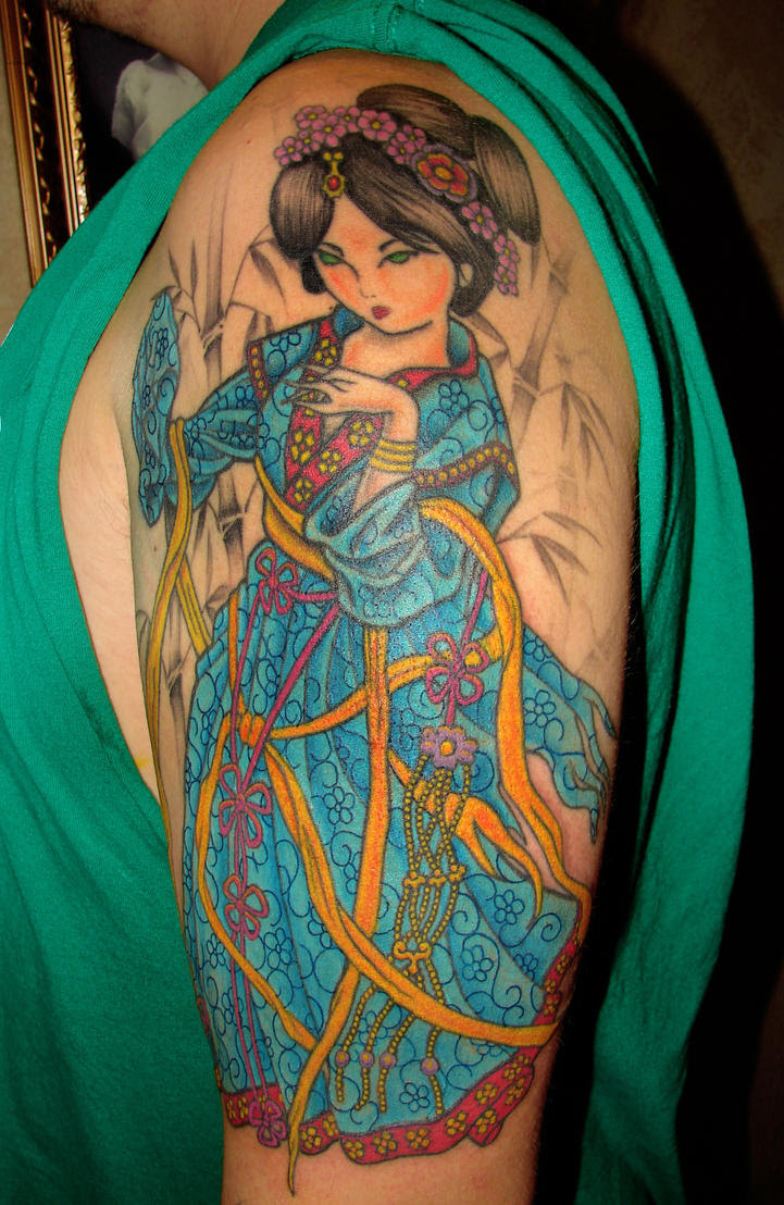 Shoulder Japanese Geisha Tattoo Picture 4