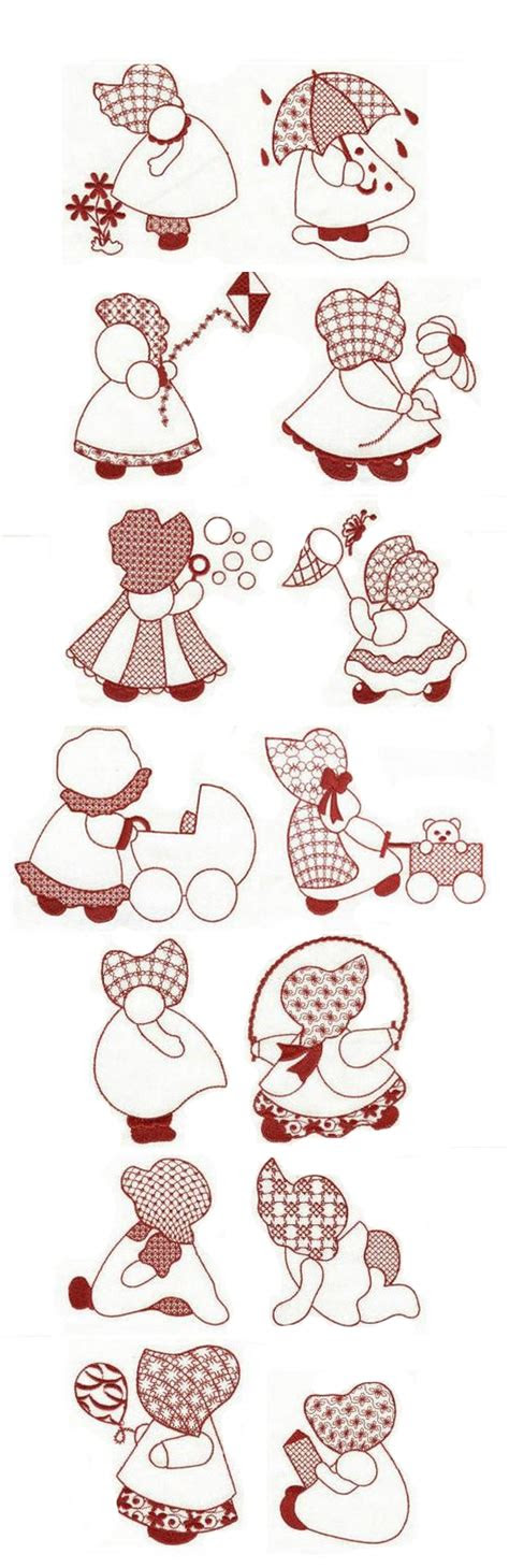 zdbjj  zdbjj  simply sunbonnets redwork  hoop