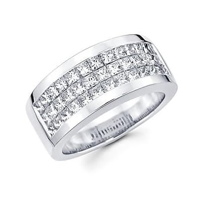 Diamond channel wedding rings