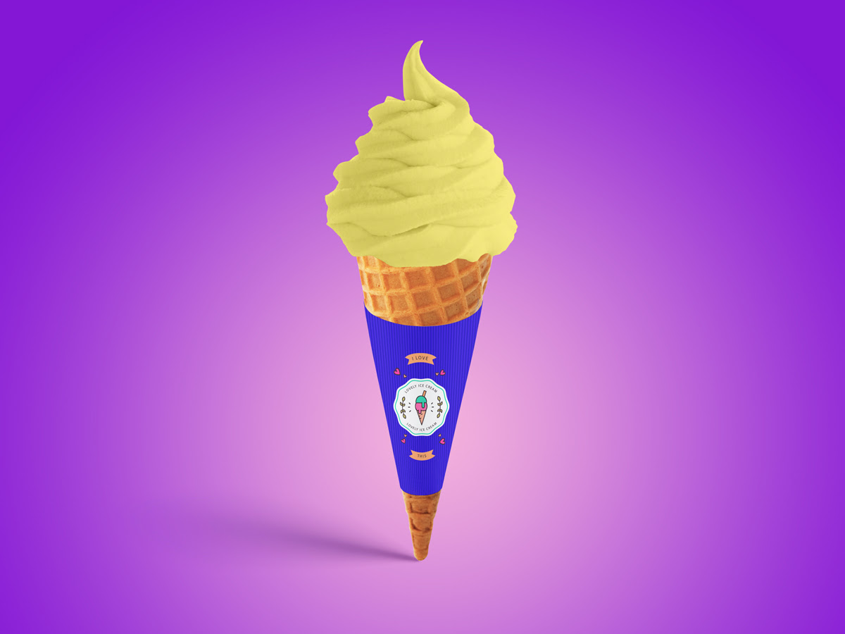 Download Free Psd Ice Cream Cone Mockup For Branding Mockup Planet