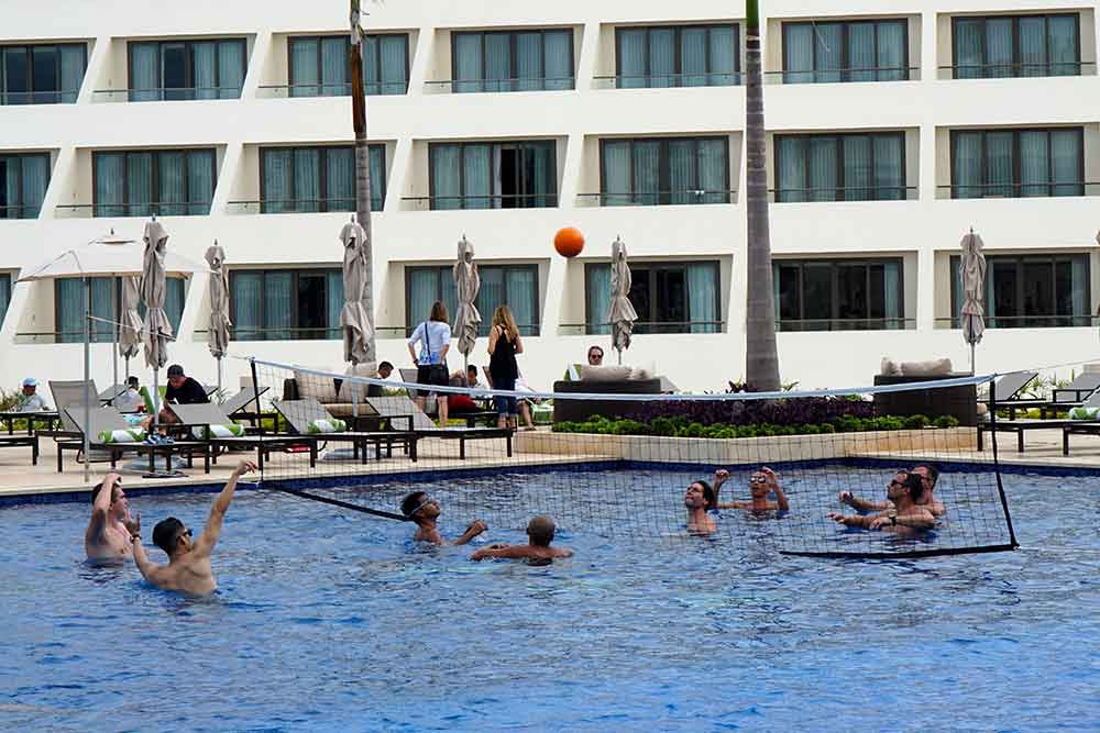 Volleyball in the pool
