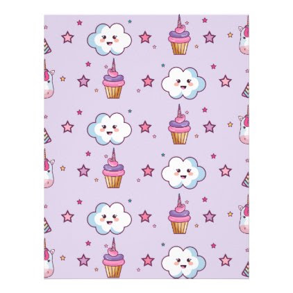 Kawaii Cupcake Unicorn Fairytale Letterhead