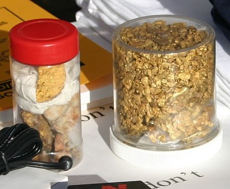 Two Large Containers of Arizona Gold Nuggets