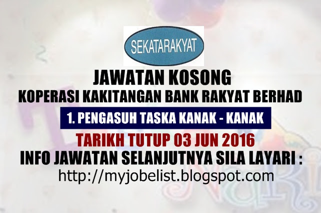 Jawatan Kosong Koperasi Kakitangan Bank Rakyat Berhad Jun 2017